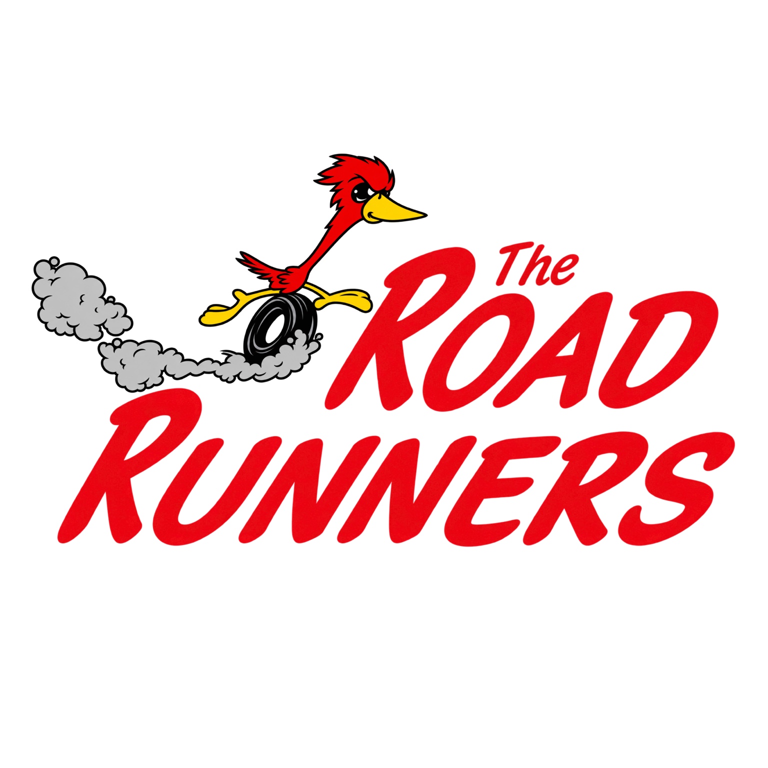 The RoadRunners: red bird riding a tire